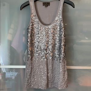 Gray sequins tank top